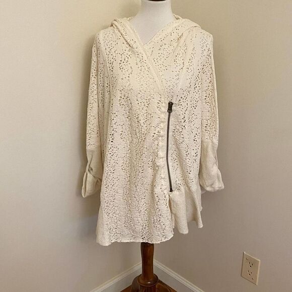 Free People Doiley Open-knit Cardigan In Ivory Combo XS - Picture 1 of 7